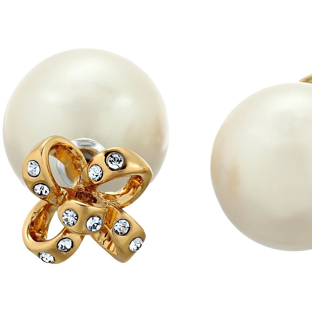 Kate Spade Pearl Tie Bow Reversible Earrings